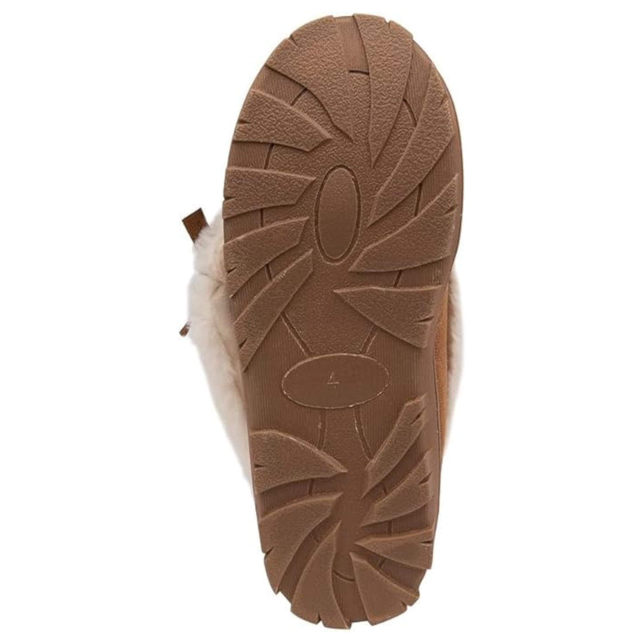 Women’s Dunlop slip-on slippers with bow detail and warm fleece lining in chestnut